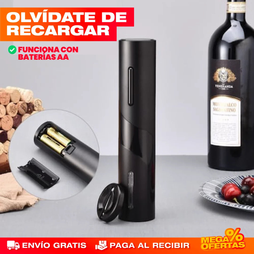 Sacacorchos Eléctrico Profesional 3 en 1 – Abre el Vino en Segundos con un Botón