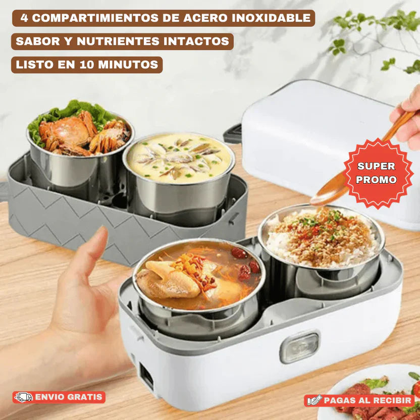 Lonchera Vaporera Eléctrica Portátil - Tu comida caliente en cualquier lucar