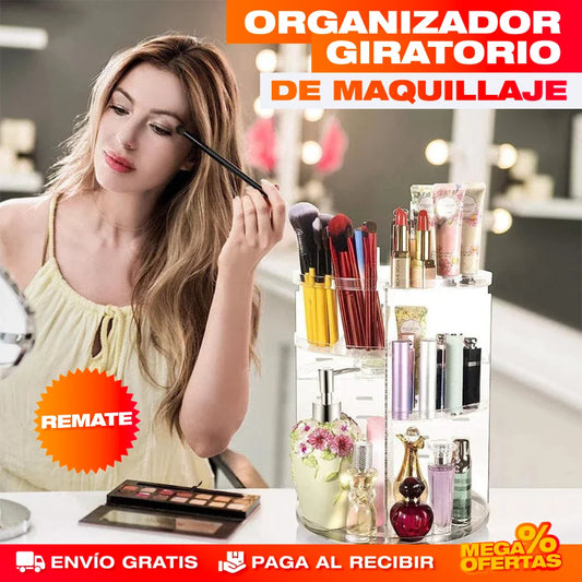 Organizador Giratorio 360° de Maquillaje – Todo tu Maquillaje a un Giro de Distancia