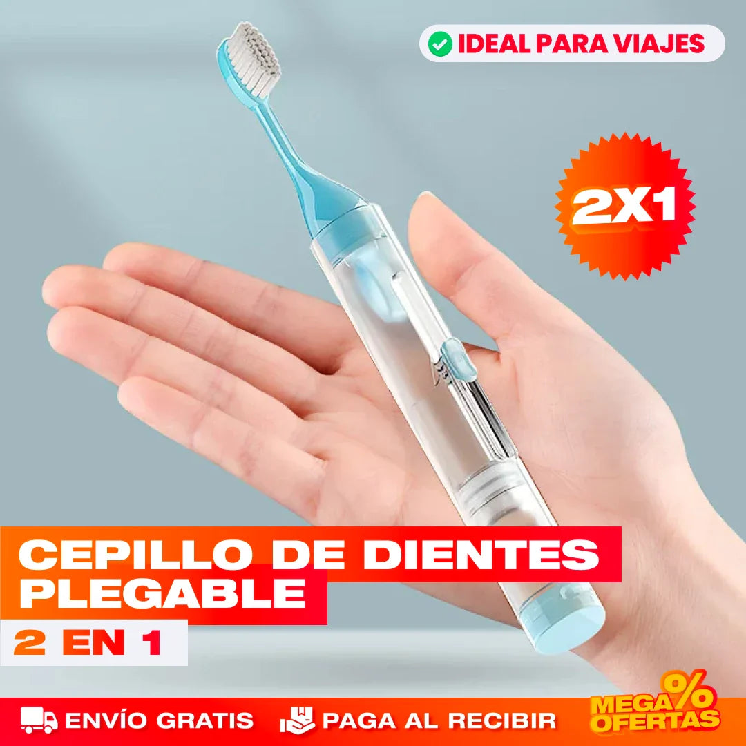Cepillo de Dientes para Viajeros – Cepíllate Donde Sea, Compacto y Limpio · 2x1