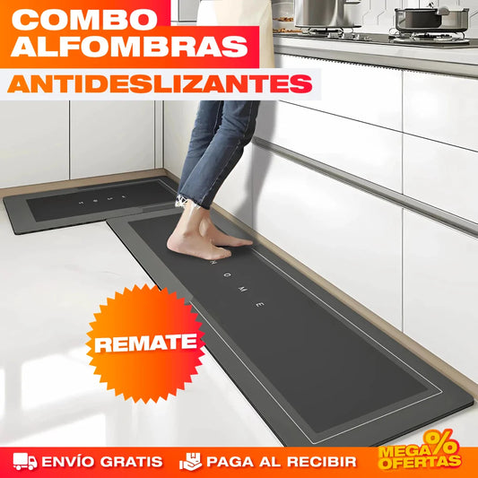Alfombras Antideslizantes Súper Absorbentes para Cocina y Baño – Pisa Seco y Sin Resbalar · Combo x2