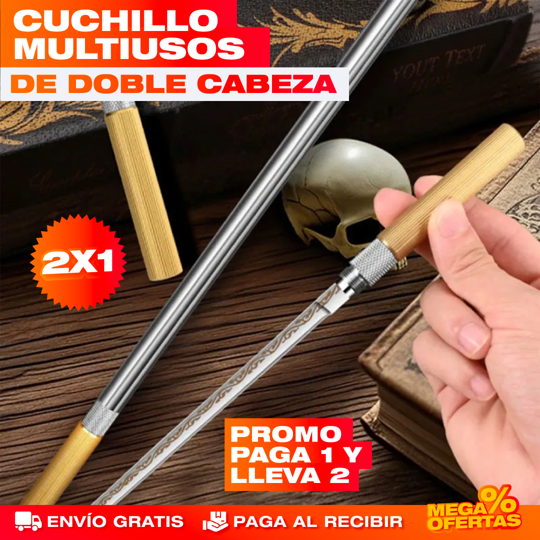 Cuchillo Multiusos de Doble Cabeza – Dos Cortes en un Solo Cuchillo · 2 Sets