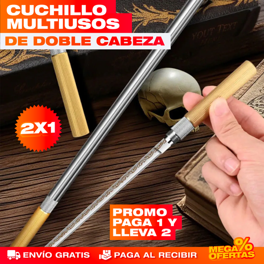 Cuchillo Multiusos de Doble Cabeza – Dos Cortes en un Solo Cuchillo · 2 Sets
