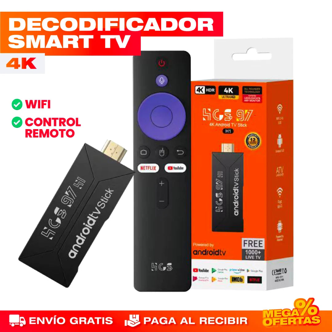 Decodificador Smart TV con Control Remoto – Convierte tu TV Vieja en Smart