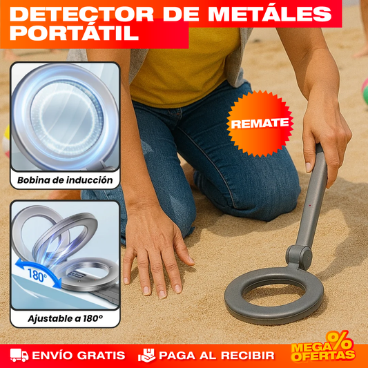 Detector de Metales Portátil – Encuentra Monedas, Joyas y Tesoros Enterrados