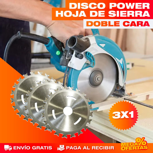 Disco Power Sierra Doble Cara – Corta Madera y Plástico Sin Trabarse · 3x1