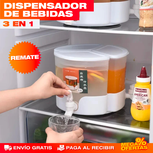 Dispensador de Bebidas 3 en 1 – Sirve Bebidas Sin Levantar la Jarra · 5.2 Litros