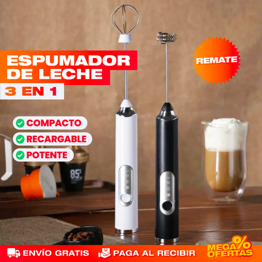 Espumador de Leche 3 en 1 con Base – Café Cremoso Tipo Cafetería en tu Casa