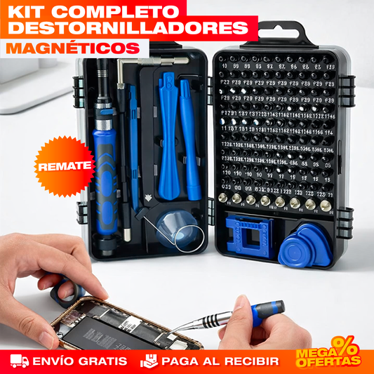 Kit Destornilladores para Electrónicos – Repara Celular, PC y Consolas en Casa · 110 Piezas
