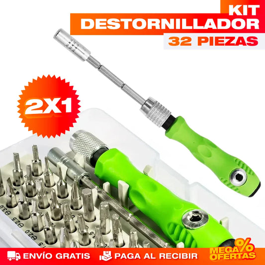 Kit Destornillador 32 Piezas – Ten la Herramienta para Todo en Casa · 2x1