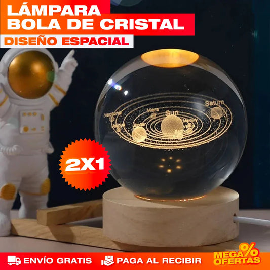 Lámpara Bola de Cristal LED 3D – Decora con una Luz Que Enamora · 2x1