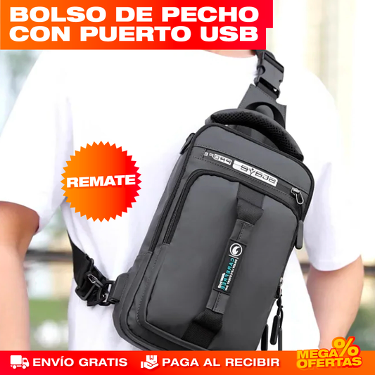 Bolso Cruzado con Puerto USB – Carga tu Celular y Anda Seguro en la Calle