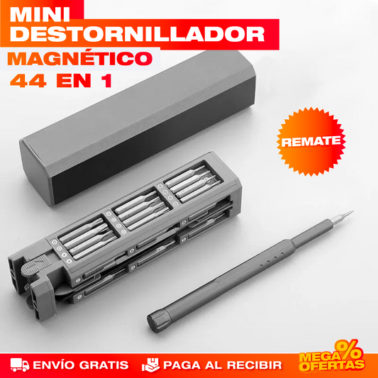 Kit Mini Destornillador Magnético 44 en 1 – Repara Celular, Gafas y Relojes en Casa