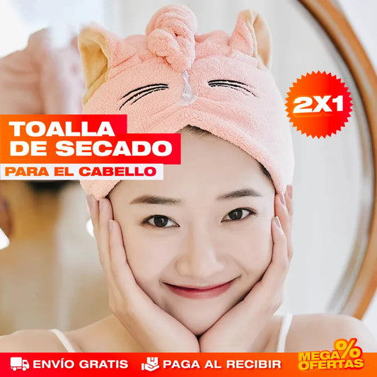 Toalla Gorro de Secado para Cabello – Seca tu Cabello Sin Maltratarlo · 2x1
