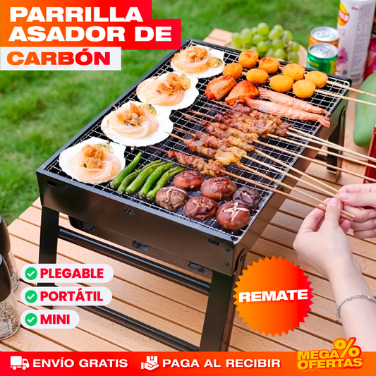 Parrilla Asador de Carbón Plegable y Portátil – Asados Donde Sea, Fácil de Guardar