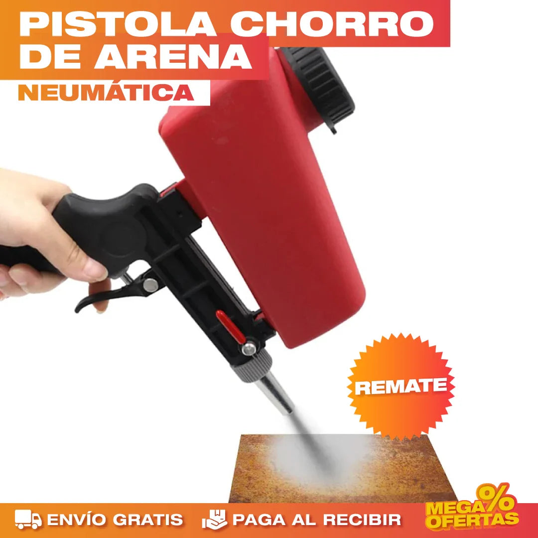 Pistola de Chorro de Arena Neumática – Quita Óxido y Pintura Sin Esfuerzo
