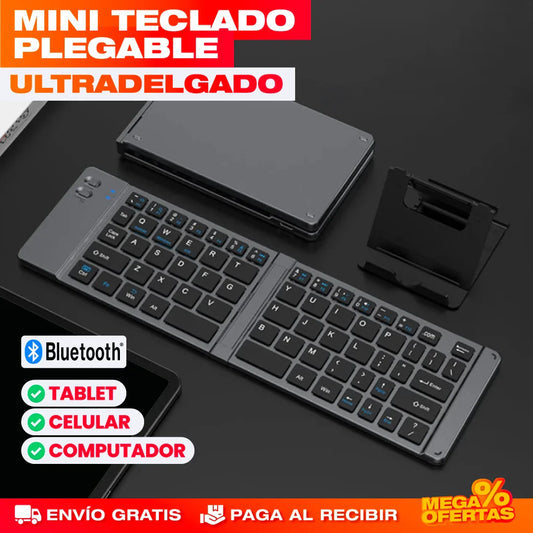 Mini Teclado Plegable Ultra Delgado Bluetooth – Escribe Cómodo en tu Celular o Tablet