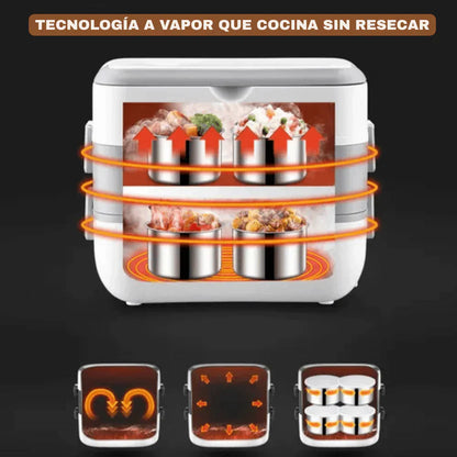 Lonchera Vaporera Eléctrica Portátil - Tu comida caliente en cualquier lucar