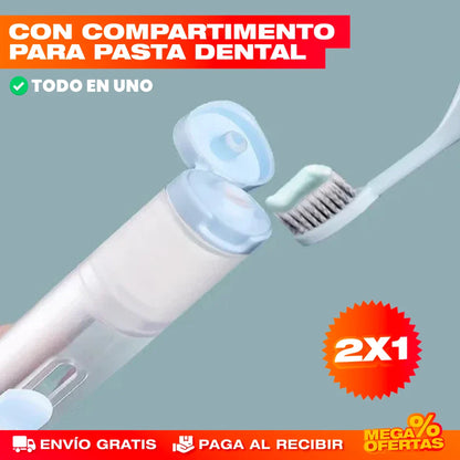 Cepillo de Dientes para Viajeros – Cepíllate Donde Sea, Compacto y Limpio · 2x1