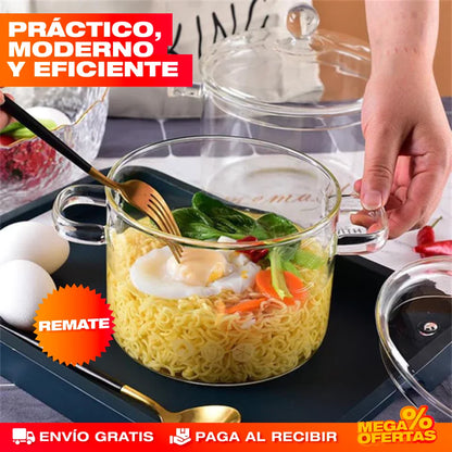 Olla de Vidrio Transparente – Cocina Sano y Ve la Comida Sin Destapar