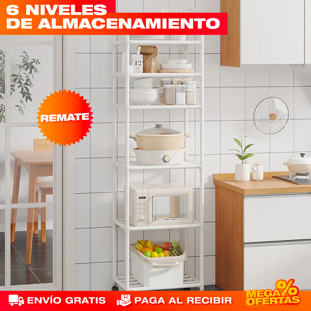 Estante Organizador Vertical de 6 Niveles – Triplica tu Espacio Sin Ocupar Más Piso