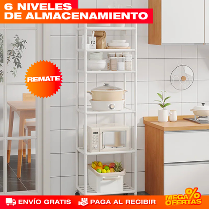 Estante Organizador Vertical de 6 Niveles – Triplica tu Espacio Sin Ocupar Más Piso