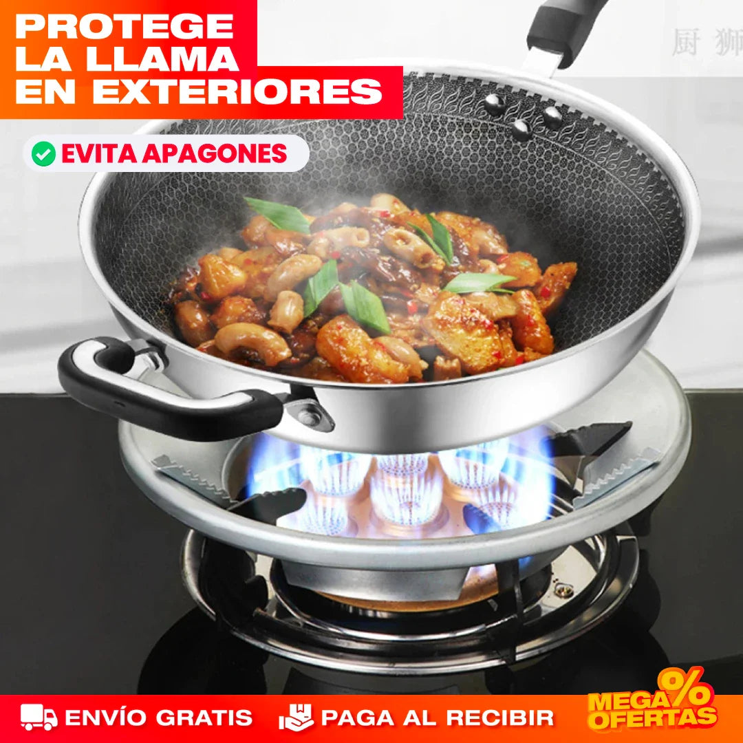 Promo 2x1 Soporte Protector de Llama y Ahorrador de Gas – Cocina Parejo y Gasta Menos Gas