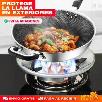 Promo 2x1 Soporte Protector de Llama y Ahorrador de Gas – Cocina Parejo y Gasta Menos Gas