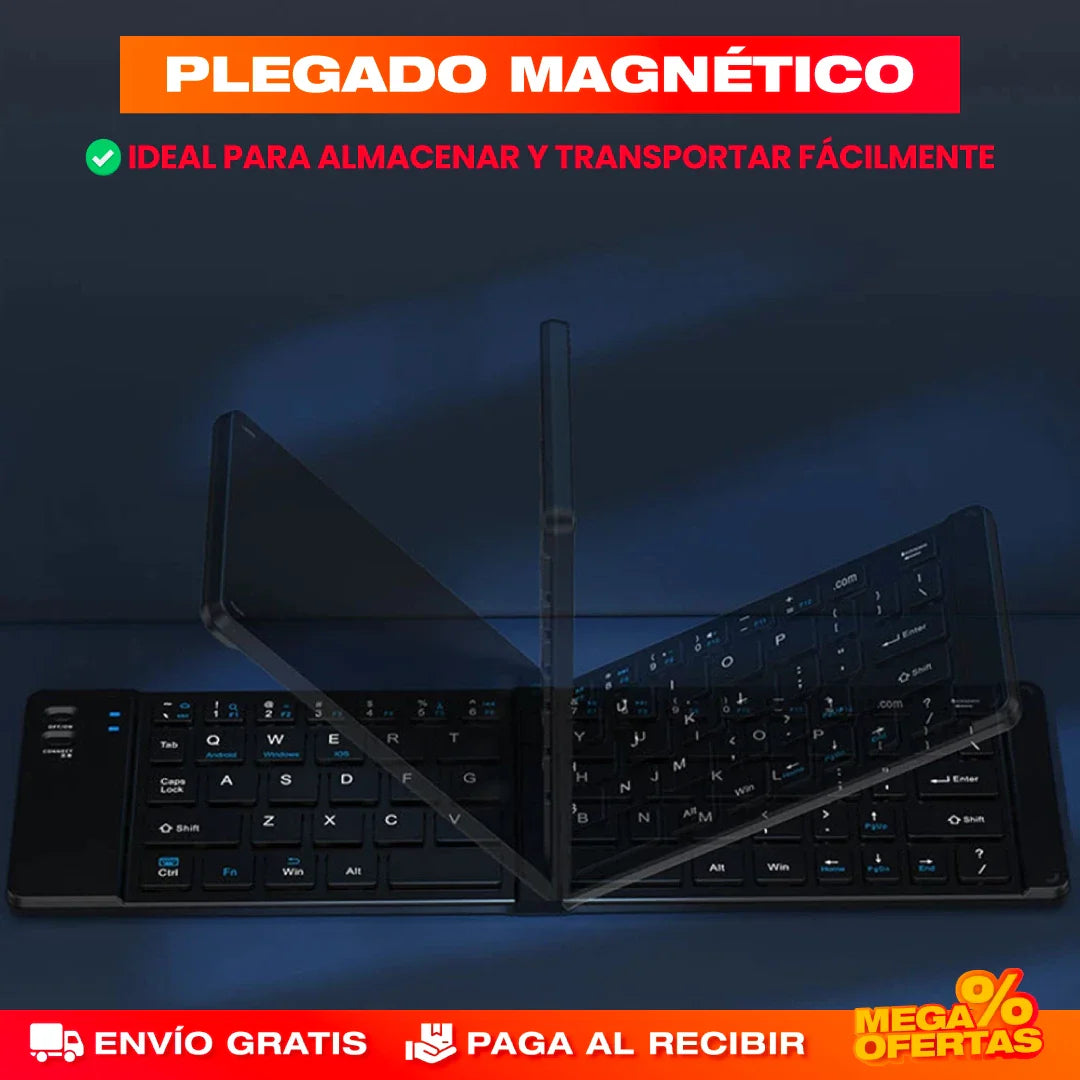 Mini Teclado Plegable Ultra Delgado Bluetooth – Escribe Cómodo en tu Celular o Tablet