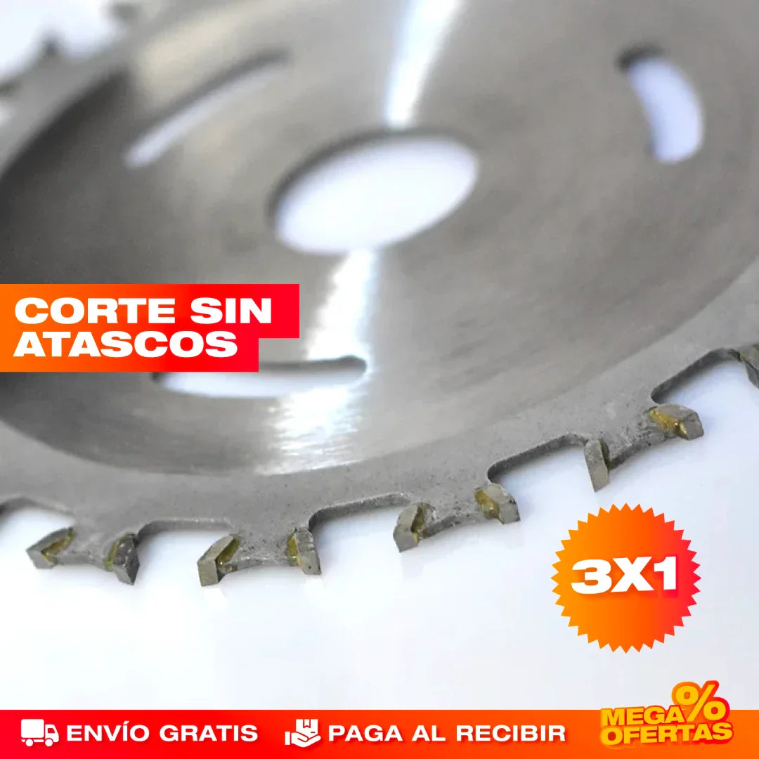 Disco Power Sierra Doble Cara – Corta Madera y Plástico Sin Trabarse · 3x1