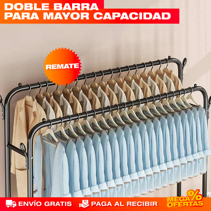 ESTANTE PERCHERO DOBLE – Organizador de Ropa y Zapatos | Más Espacio, Más Orden