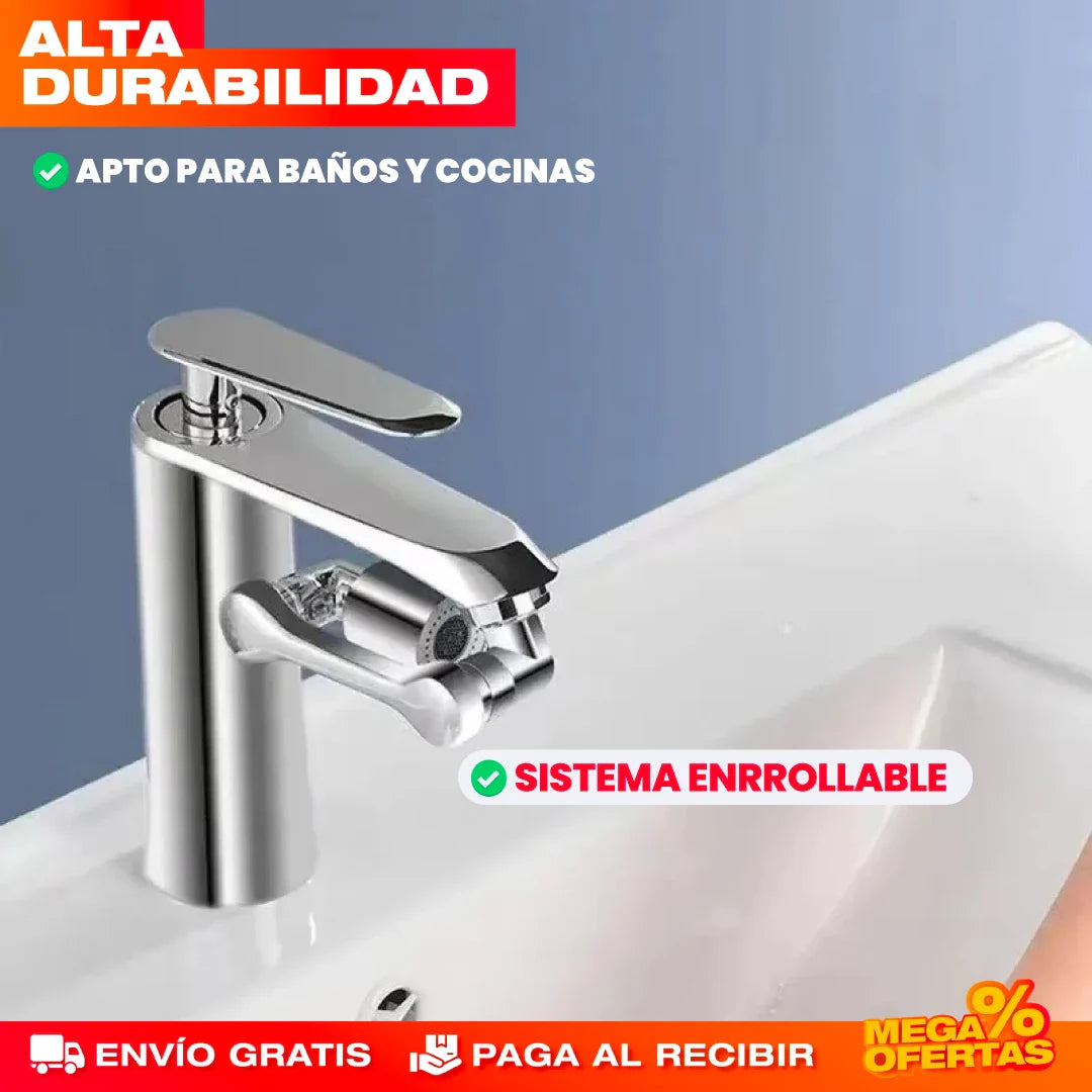 Grifo Universal con Extensión Giratoria – Más Alcance y Menos Salpicaduras al Instante