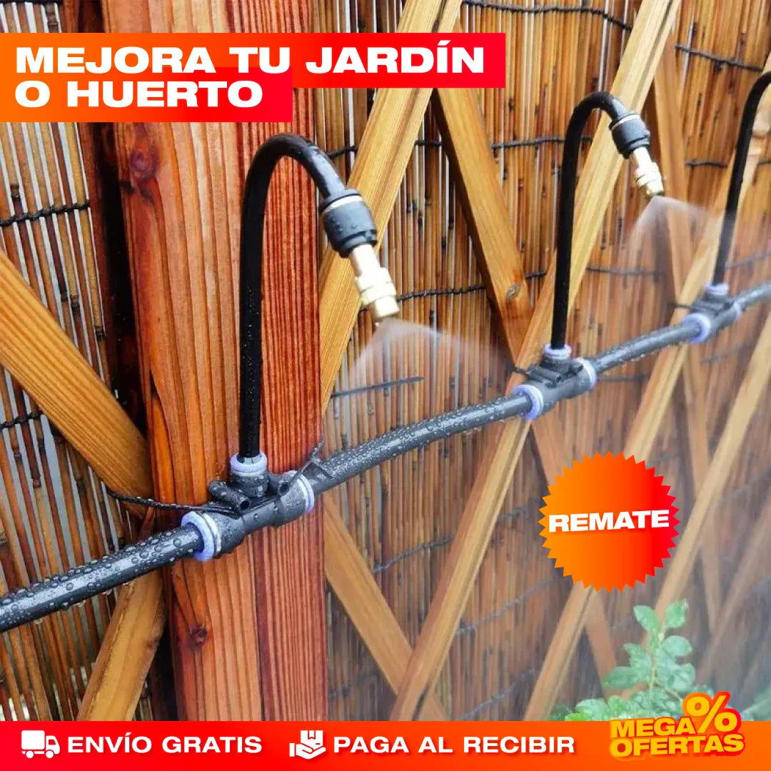 Riego Nebulizador para Jardín – Riega Parejo Sin Mojarte ni Desperdiciar Agua · Set x5