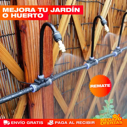 Riego Nebulizador para Jardín – Riega Parejo Sin Mojarte ni Desperdiciar Agua · Set x5