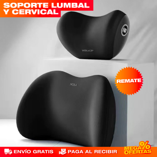 Kit de Soporte Lumbar de Espuma Viscoelástica – Adiós Dolor de Espalda en el Carro y la Oficina