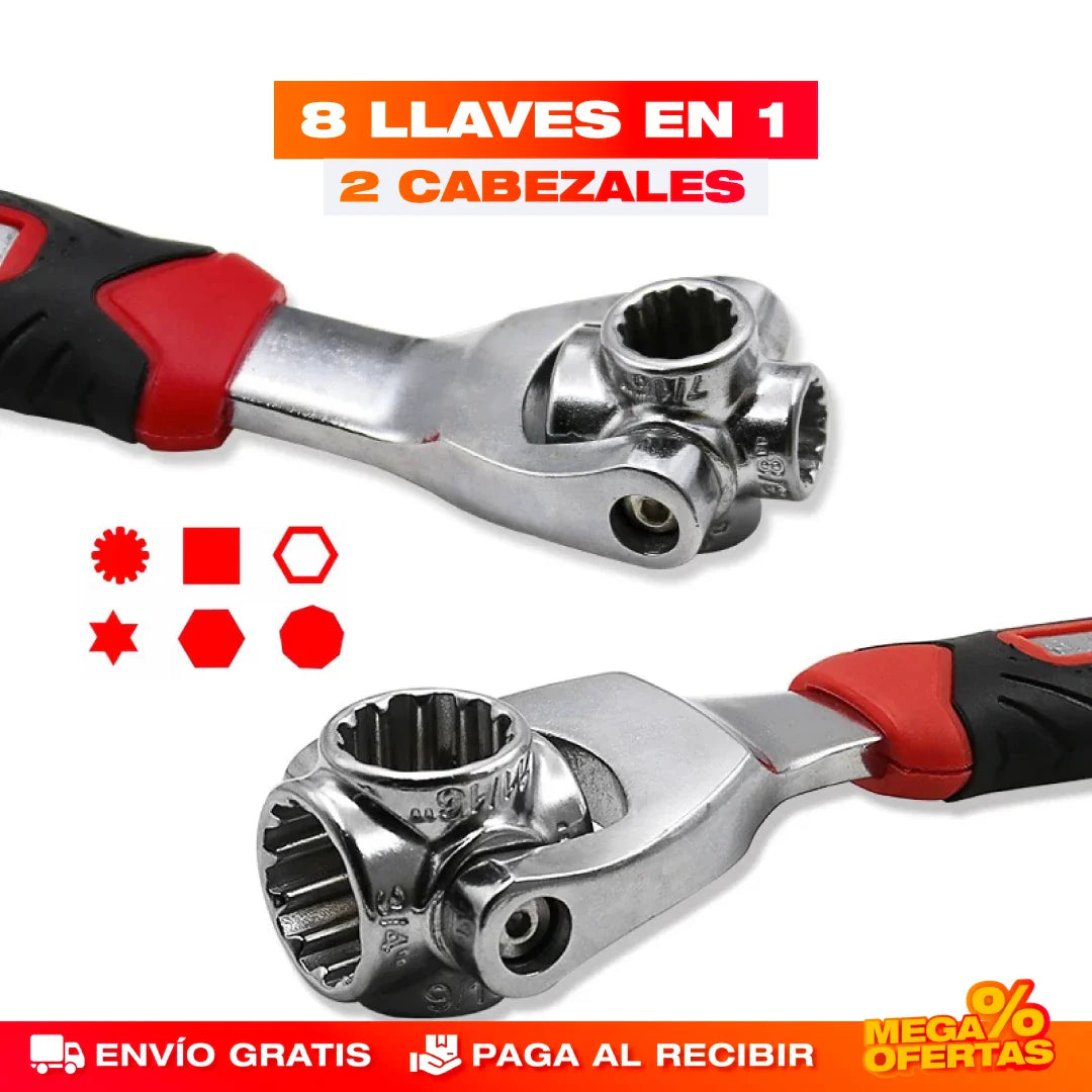 Llave Inglesa Multifuncional 8 en 1 – 8 Herramientas en Una para Todo en Casa