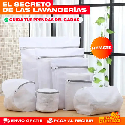 Bolsas de Malla Fina para Lavandería – Protege tu Ropa Delicada en la Lavadora · Set x8