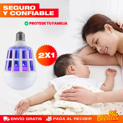 Bombilla LED Antimosquito 2 en 1 – Ilumina y Espanta Zancudos Sin Químicos · 2x1