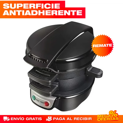 Máquina para Hamburguesas y Desayunos 3 en 1 – Desayuno Completo Sin Ensuciar la Cocina