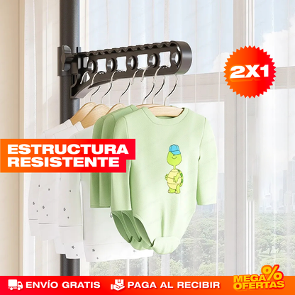 2 Tendero y Perchero Vertical Ajustable – Seca y Organiza tu Ropa Sin Ocupar Espacio