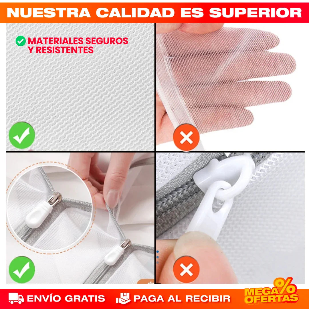 Bolsas de Malla Fina para Lavandería – Protege tu Ropa Delicada en la Lavadora · Set x8