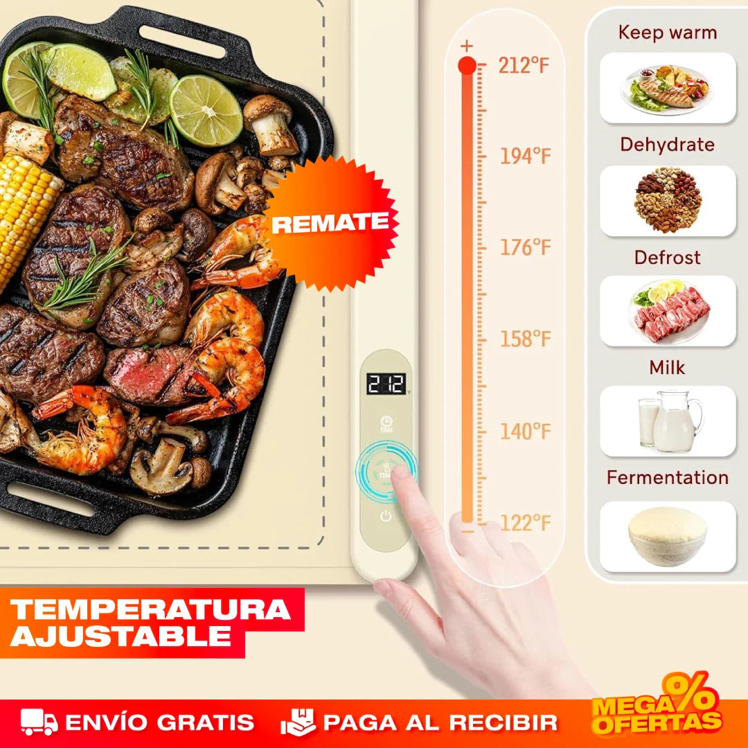 Tapete Eléctrico de Calentamiento para Cocina – Mantén la Comida Caliente en la Mesa