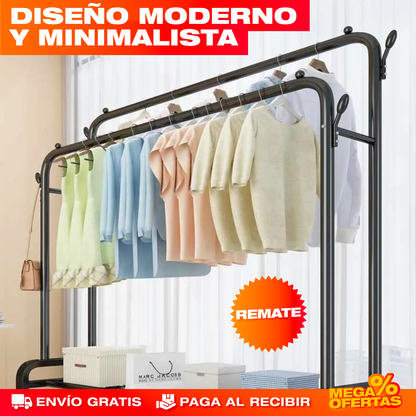 ESTANTE PERCHERO DOBLE – Organizador de Ropa y Zapatos | Más Espacio, Más Orden