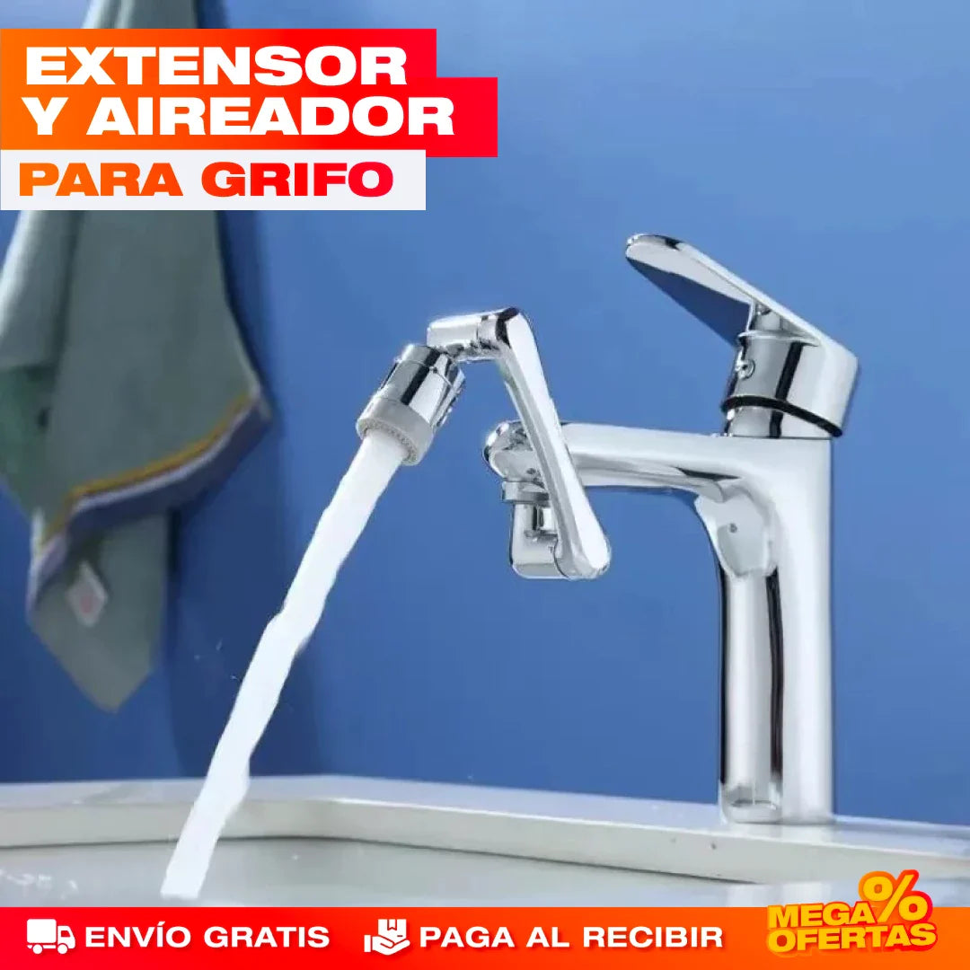 Grifo Universal con Extensión Giratoria – Más Alcance y Menos Salpicaduras al Instante