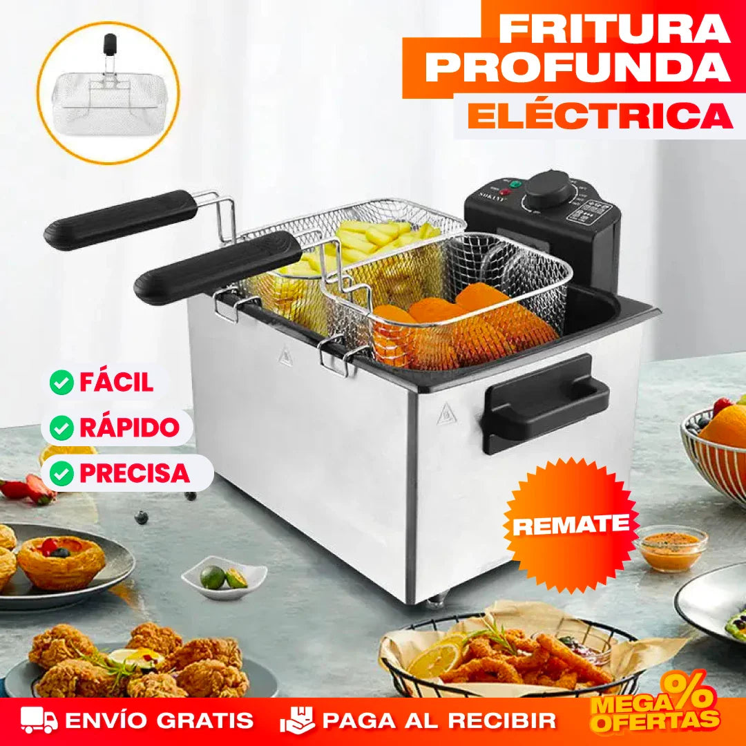 Freidora Eléctrica Sokany 5 Litros – Fríe Crocante Sin Aceite y Sin Humo