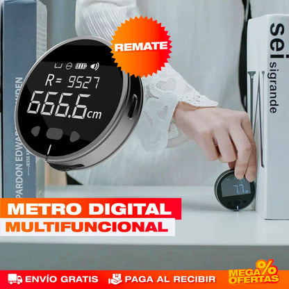 Metro Digital Compacto Recargable – Mide Exacto Sin Cinta ni Cuentas