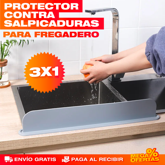 Promo 3x1 Protector contra Salpicaduras de Silicona – Lava Sin Salpicar Agua por Todo Lado
