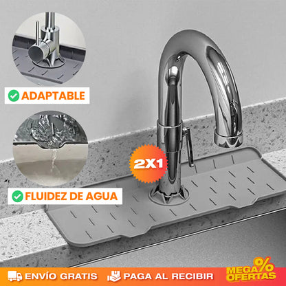 2 Alfombrillas de Silicona Absorbente – Mesón Seco Sin Charcos Alrededor del Grifo · 2x1