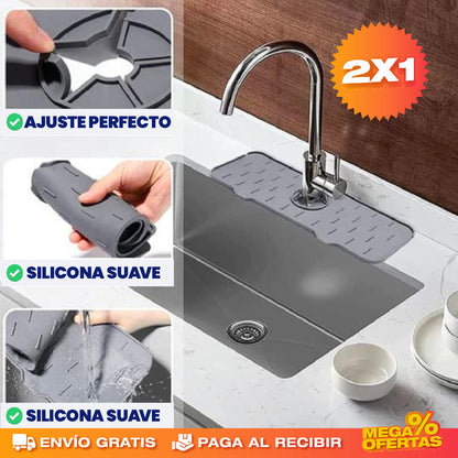 2 Alfombrillas de Silicona Absorbente – Mesón Seco Sin Charcos Alrededor del Grifo · 2x1