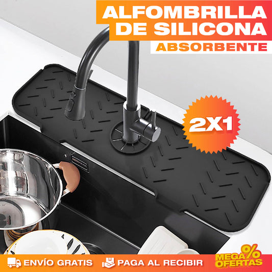 2 Alfombrillas de Silicona Absorbente – Mesón Seco Sin Charcos Alrededor del Grifo · 2x1